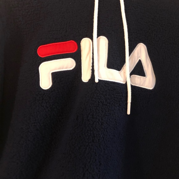 FILA Navy Sherpa Hoodie - Picture 4 of 6